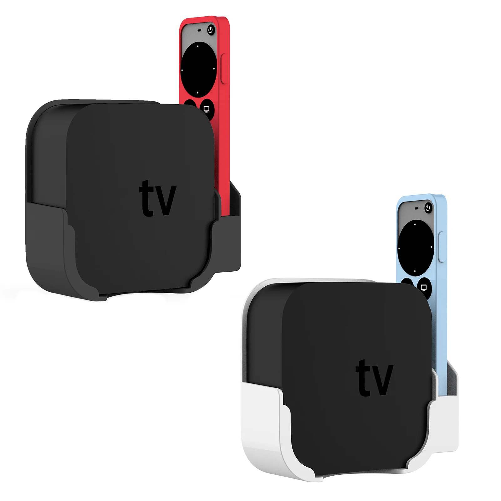 2 IN 1 Silicone Protective Case Stand For 2021 Apple TV 4K HD 2th 3th 4th 5th 6th Gen Media Player And Remote Protector Holder