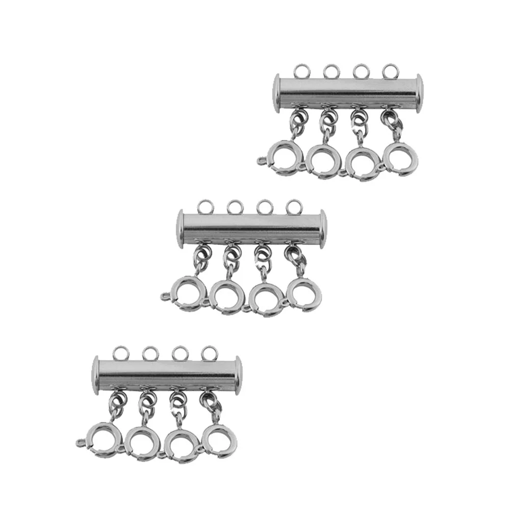 3 Pcs Copper Connect Buckle Magnetic Necklace Bracelet Clasps Bracelets Wrist Chain Multi-strand DIY