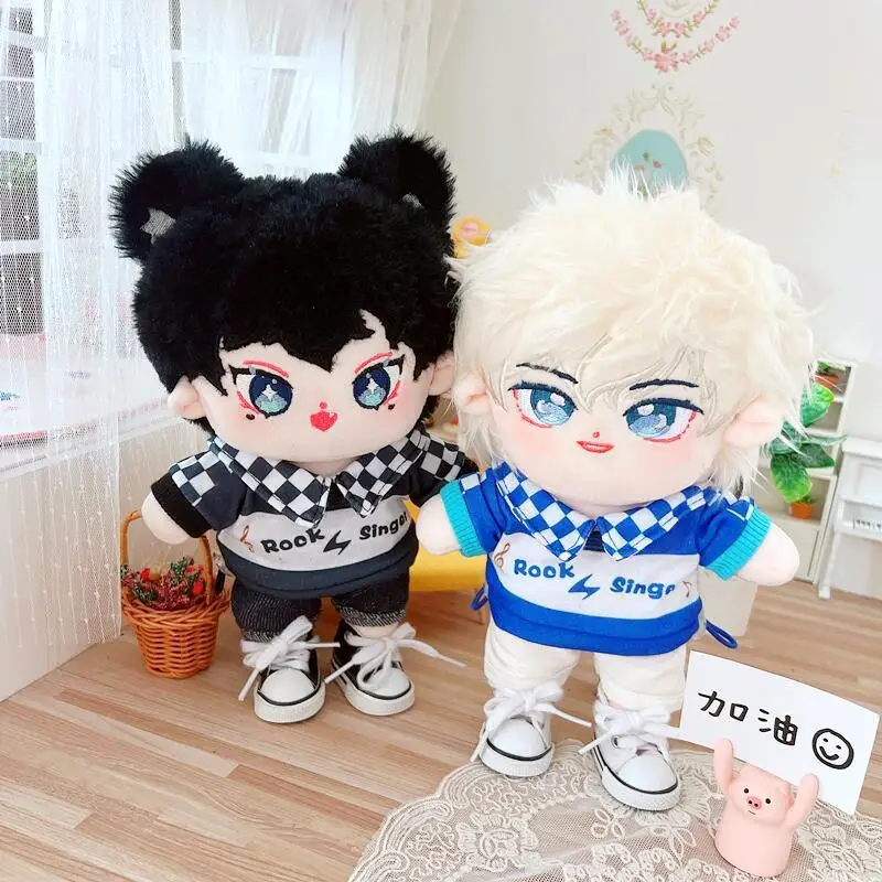 

red and blue striped T-shirt pants 20cm suit 20cm doll dress Exo doll hat clothes accessories