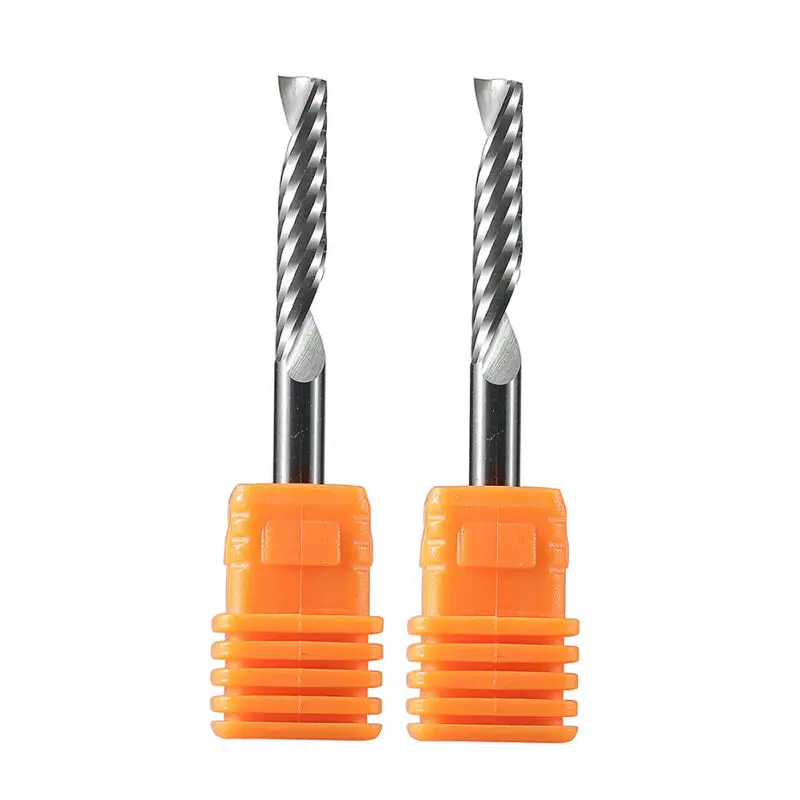 

2pcs 4mm End Mill Single Flute Spiral End Mill Carbide Router Bits For Aluminium 4*22mm Engraving Bit