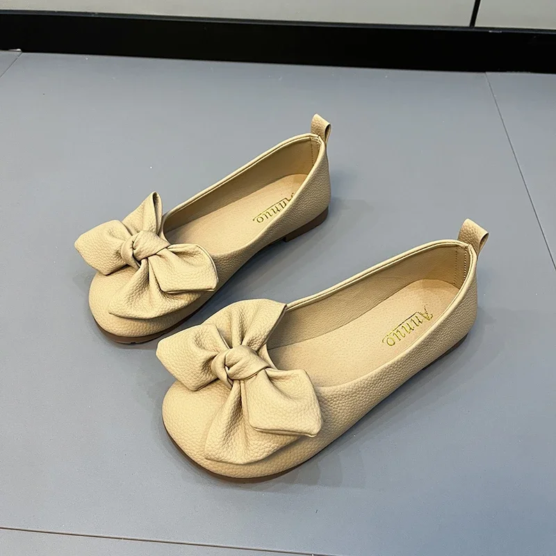 Новые женские кожаные лоферы без шнуровки с бантом повседневные туфли на плоской