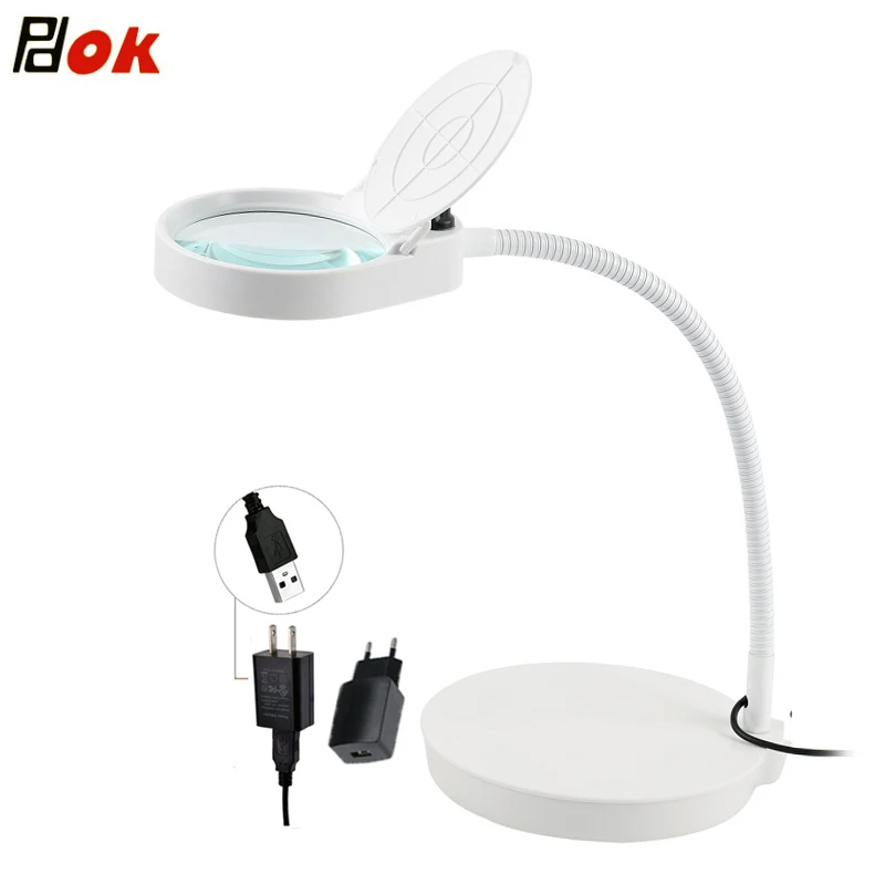 

Desktop Magnifier 3X/10X Magnifying Glass Table Machine LED Lamp For Teaching Expriments Reading Beauty Salon Nail Tattoo 5W