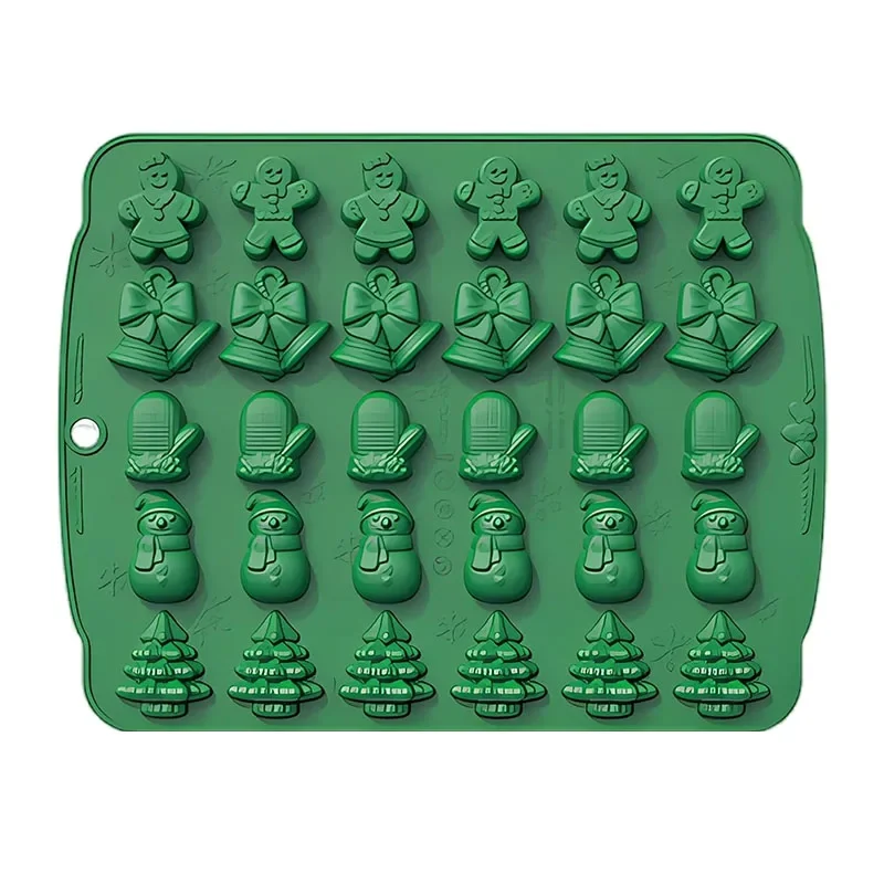 Рождественские силиконовые формы для выпечки конфет, шоколадной помадки, антипригарные инструменты для украшения праздничного торта, набор форм для елки Санта-Снеговика