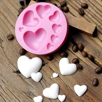 loving heart shape silicone fondant mold diy colorful sweet heart chocolate candy paste cake decorating tool mold home diy tools