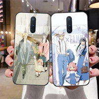 glass phone case for oneplus 8t 6 9 9pro 9r 9rt 5g 6t10pro 8 8pro nord n10 n100 7 7pro 7t 7tpro spy x family anime cover fundas
