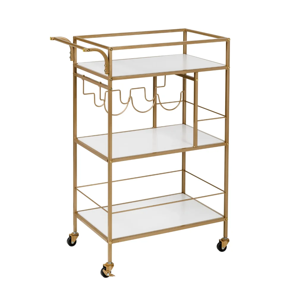 

Honey-Can-Do 3-Tier Bar Cart, Gold/White