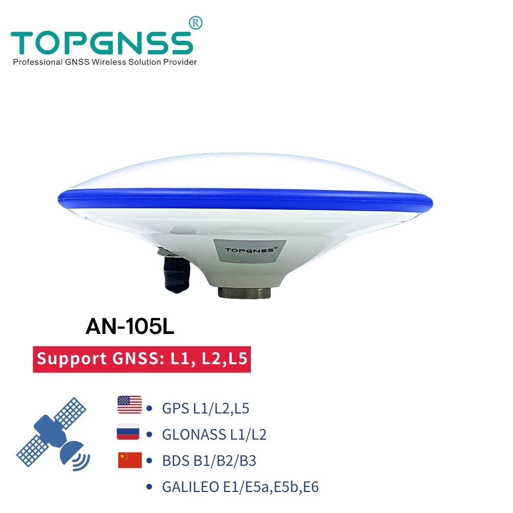 

New GNSS L1 L2,L5 RTK rover gnss antenna GPS antenna high precision agriculture, RTK gps antenna GLONASS Galileo QZSS TOPGNSS