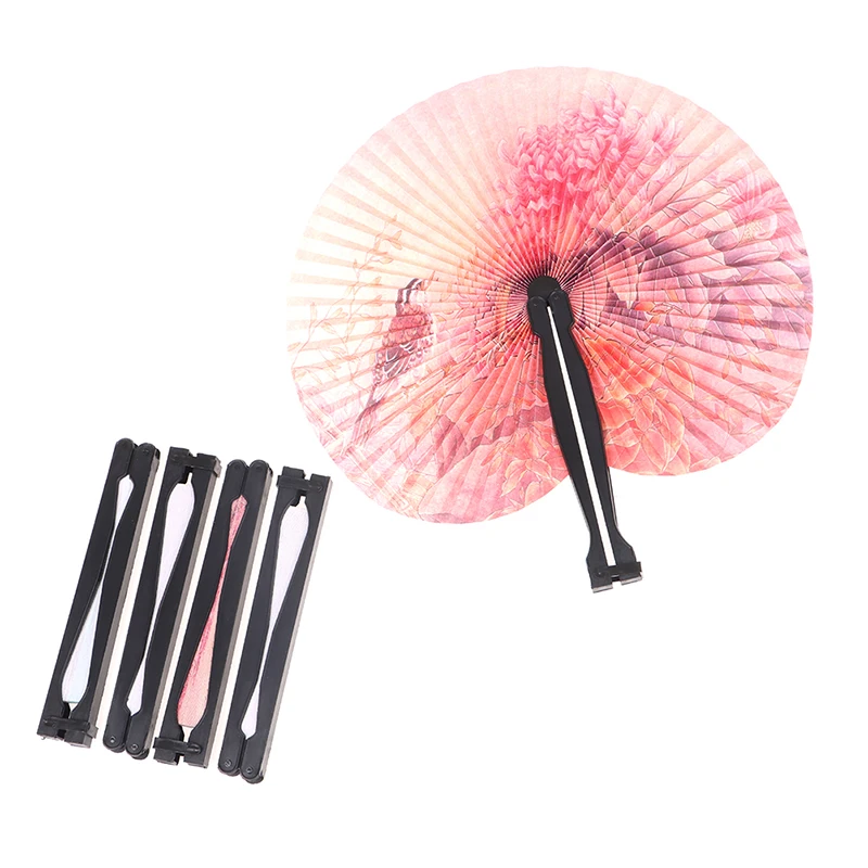

5Pcs Chinese Paper Folding Hand Fan Oriental Floral Fancy Fans Random Party Wedding Favors Gift Kids
