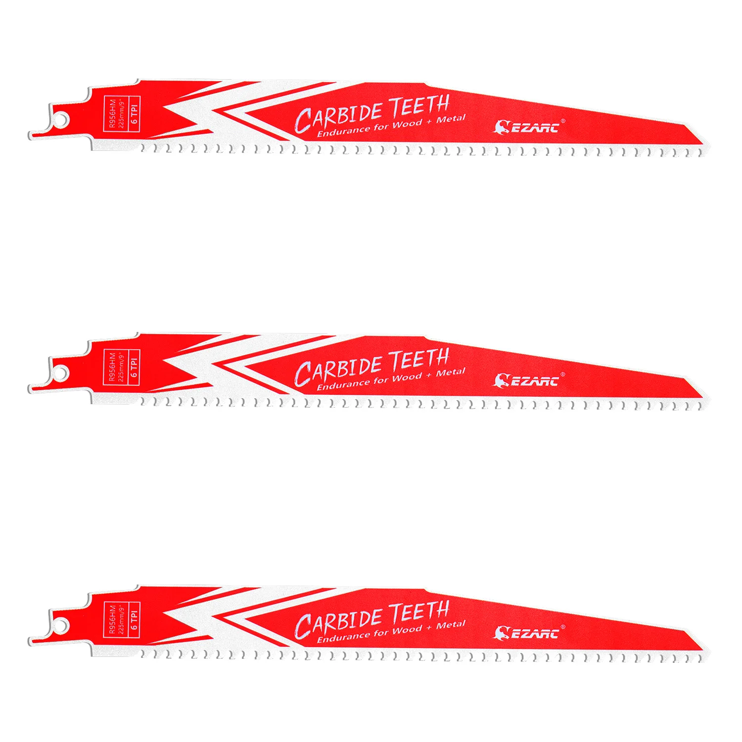 3/6/9 шт. твердосплавное полотно сабельной пилы R656HM и R956HM для сноса твердой древесины и металла 6TPI, 3 шт./упак.