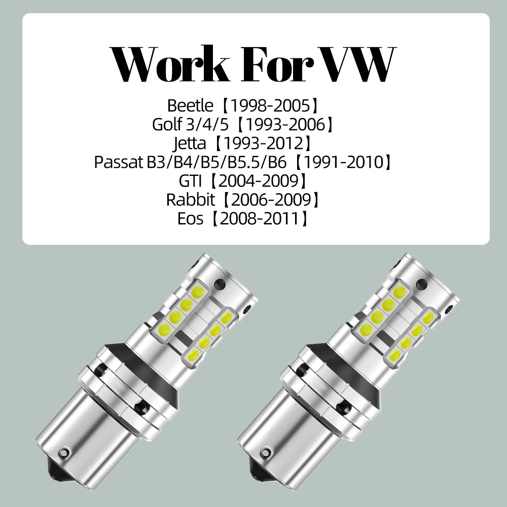 2 Упаковки Светодиодных Задних Фонарей Canbus P21W 7506 BA15S Для VW Beetle Golf Jetta GTI Rabbit Eos Passat B3