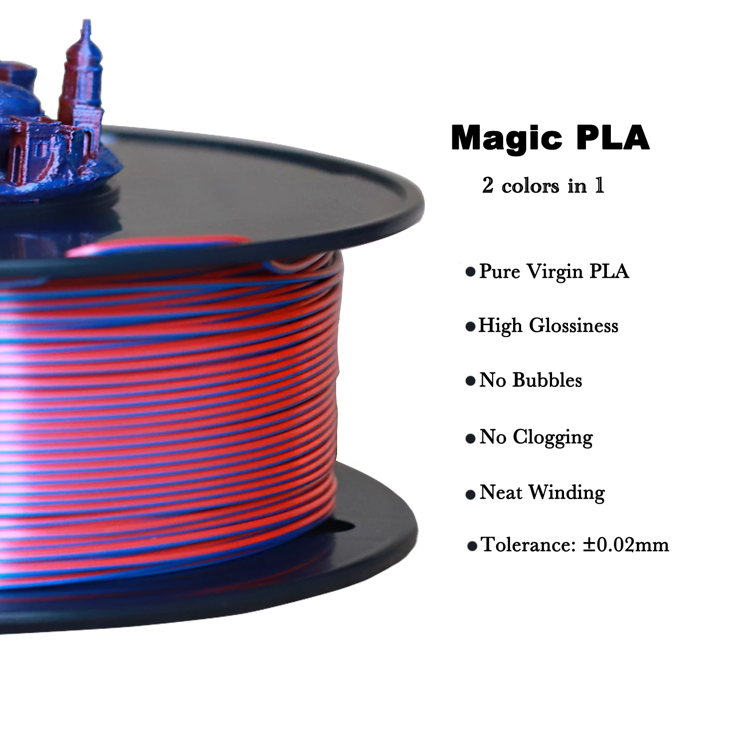 Createbot two-tone1kg нить PLA двухцветная 1 75 мм кг ± 0 02 рулон наполнителя поставляется в