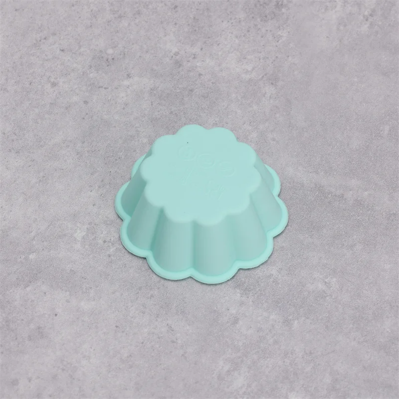 

6 шт., круглая силиконовая форма в форме лепестков для маффинов, 5 см