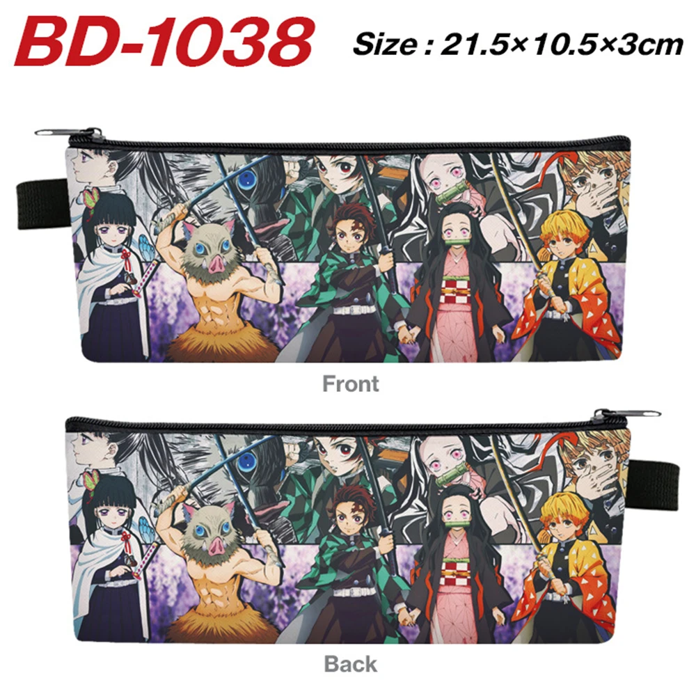 

Demon Slayer Kimetsu no Yaiba Pencil Case Full Colors Pu Small Pen Bag Unisex Cartoon Makeup Cases Student Stationery Supplies