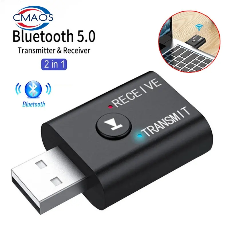 

2 In1 USB Wireless Bluetooth Adapter 5.0 Transmiter Bluetooth for Computer TV Laptop Speaker Headset Adapter Bluetooth Receiver