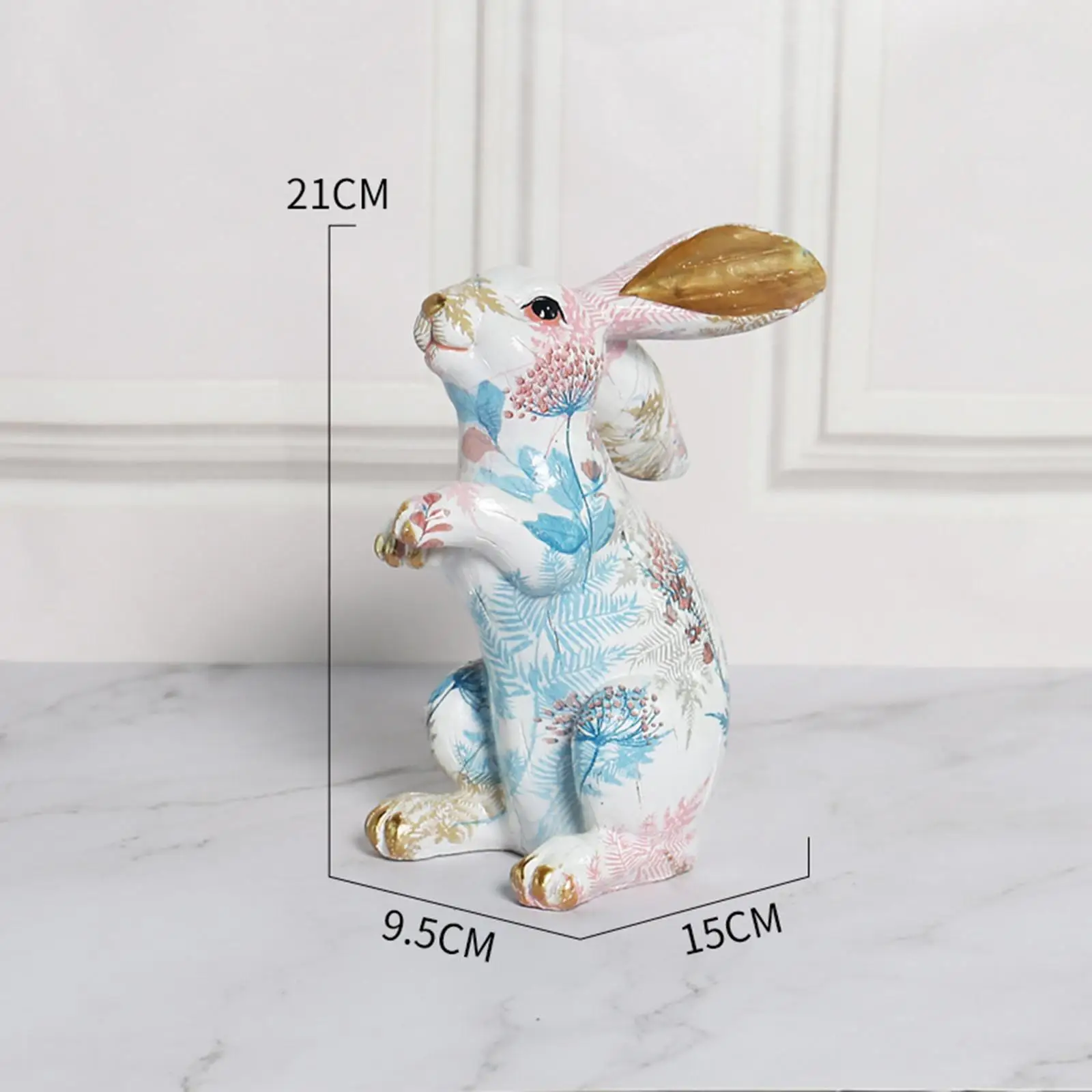 

Bunny Statue Rabbit Figurine Collectibles Figure Lifelike Animal Sculpture for Wedding Tabletop Bedroom Decor Gift