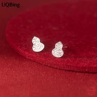 full cz zircon pave gourd shape crystal wedding stud earrings for girls 925 sterling silver birthday gifts jewelry