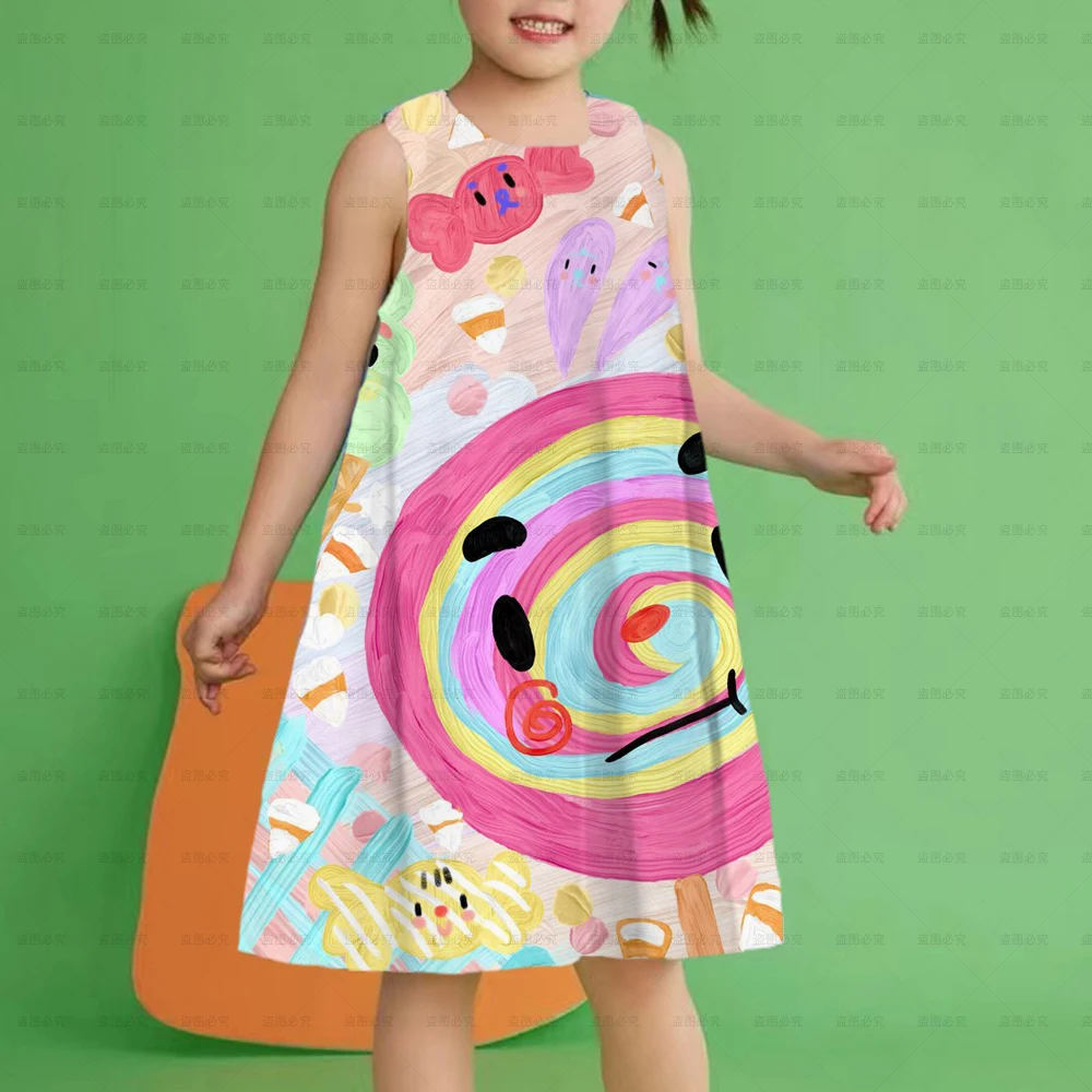 

Детское летнее платье принцессы, с рисунком