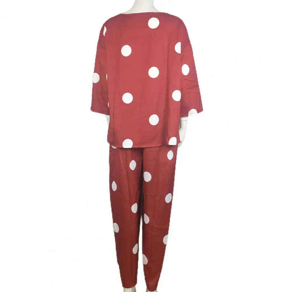 

Elegant 1 Set Simple Relaxed Fit Crew Neck T-shirt Trousers Summer Pullover Top Pants Half Sleeve for Office