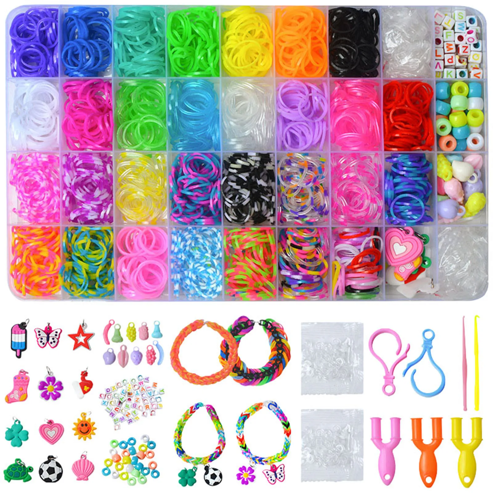 

Colorful Loom Set Loom Bracelet Making Kit For Kids Rubber Bands Refill Loom Set For Kids Friendship Bracelet Girls Creativity