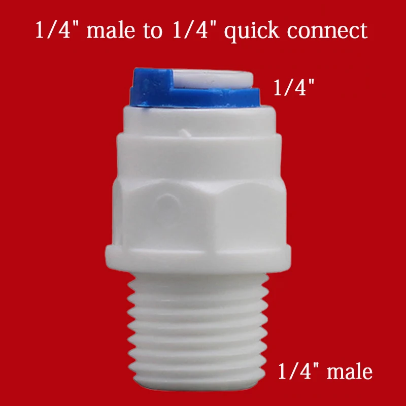 Water Purifier Accessories 1/4" 3/8" OD Hose To 1/4" 3/8" 1/2" Aquarium Quick Fitting RO Water Plastic Pipe Coupling Connector images - 6