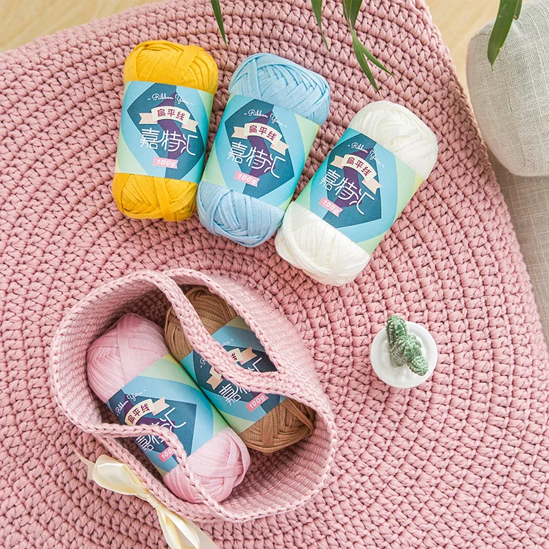 100 г хлопчатобумажная пряжа для вязания крючком крупная ручная тканая корзина