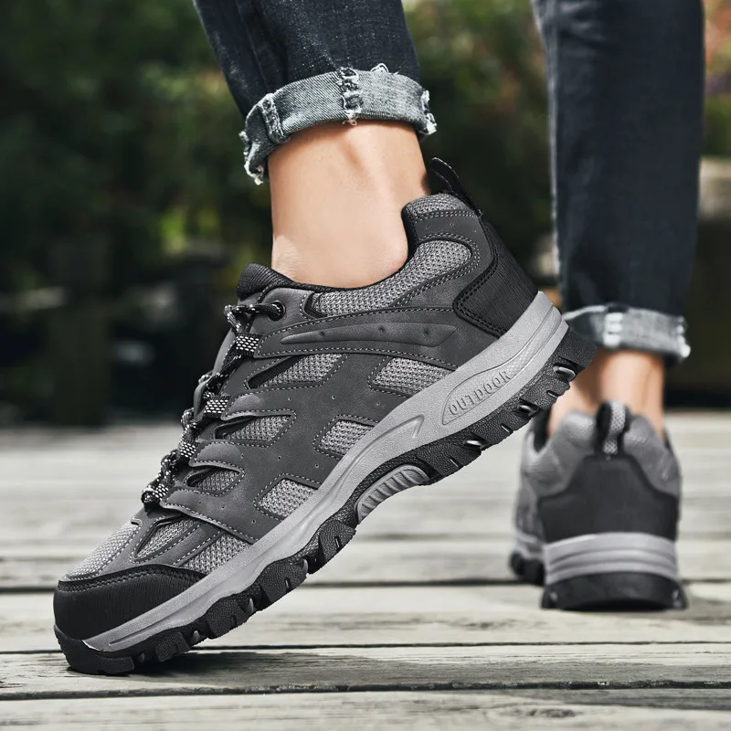 Summer Outdoor Non-slip Trekking Shoes For Men Breathable Mens Walking Sneakers Wear-resistant Men's Travel Shoes Big Size 39-47
