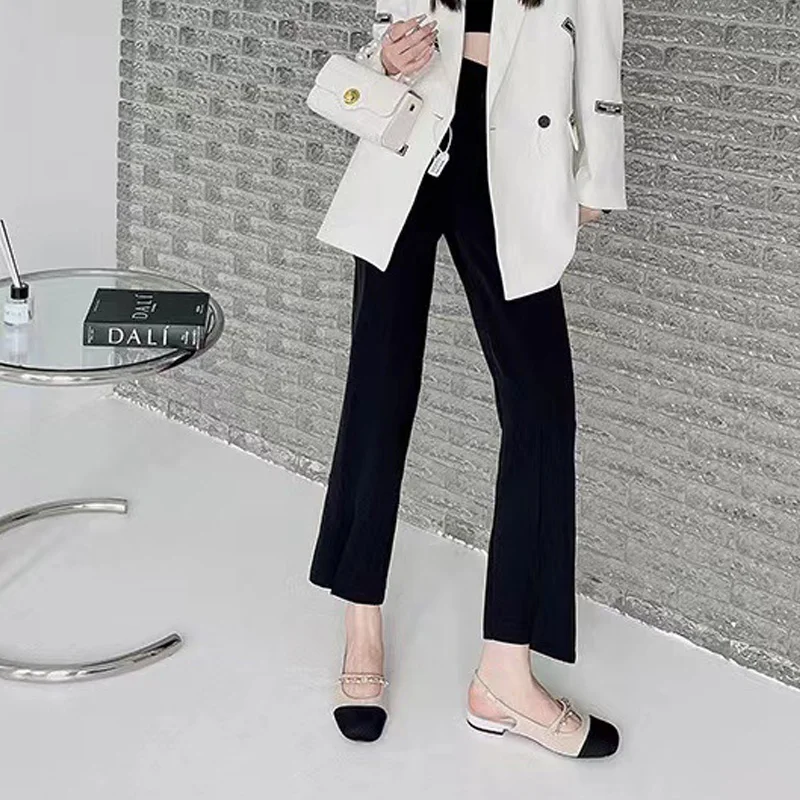 TRAF Flat Shoes Women 2022 Fashionable Patchwork Square Toe Spring Autumn Single Shoes Mary Jane Black Simple Ladies Shoes