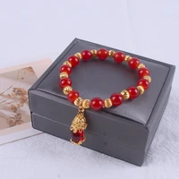 classic pixiu pendant bracelet for women men feng shui beaded stretch bracelet bring lucky brave wealth couple jewelry gifts