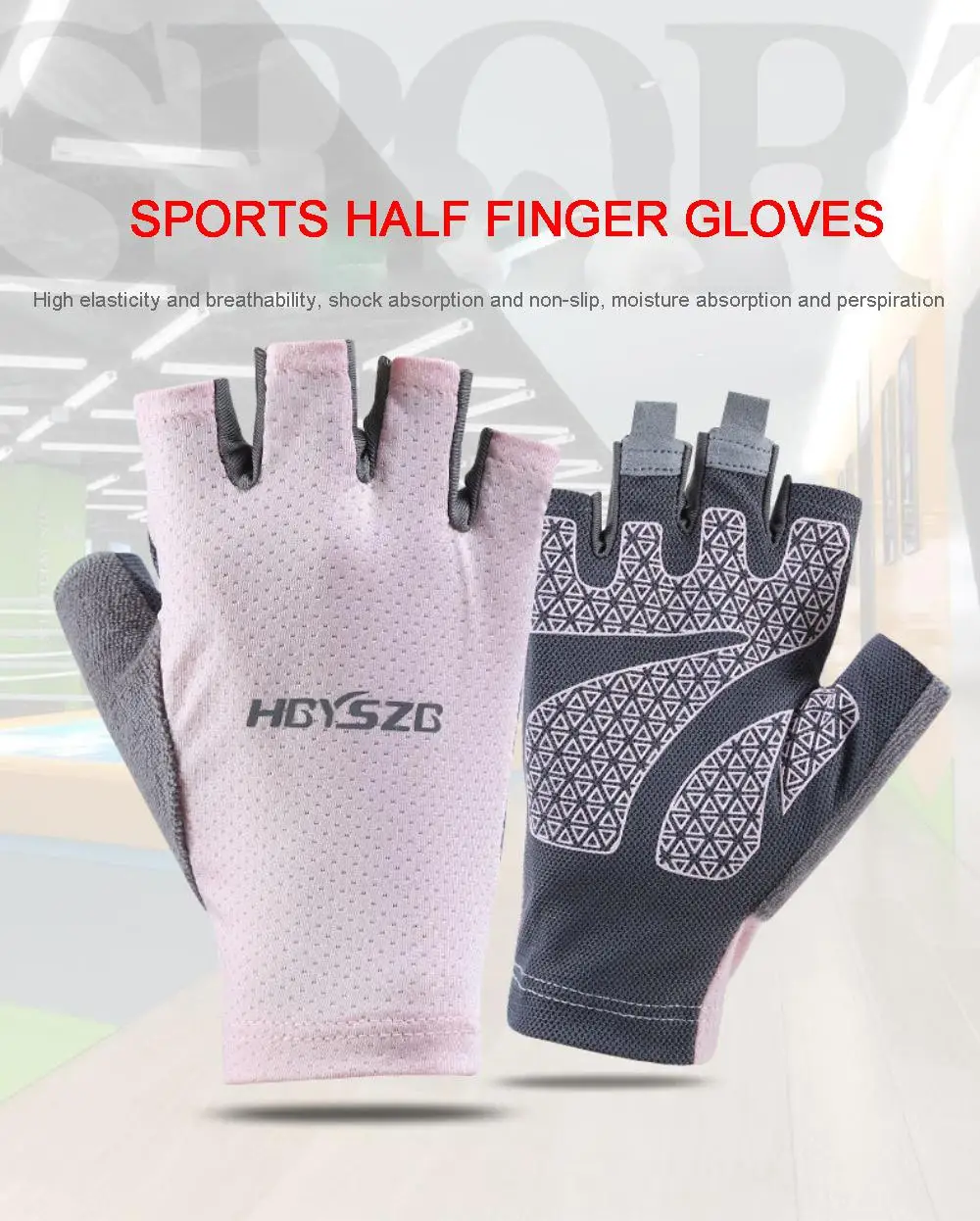 

HOT Cycling Half Finger Anti-slip Men Women Washable Gloves Anti-shock Fishing Driving Cycling Yoga Fitness Fingerless Gloves