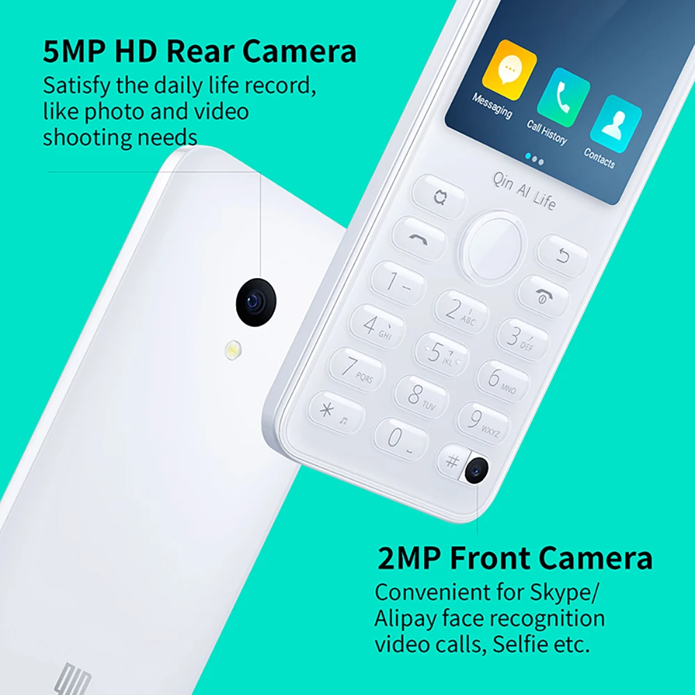 Global ROM Qin F21 Pro 3GB 32/64GB Mobile Phone 2.8'' IPS Screen 480*640P 5MP Rear Camera Cellphone 2120mAh Android |