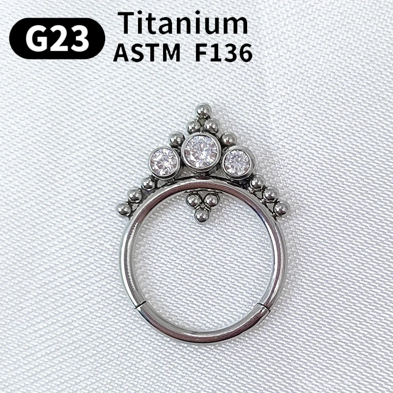 Фото Кольцо для пирсинга носа G23 из титана F316, серьги для носа, кольцо для пирсинга носовой перегородки №2