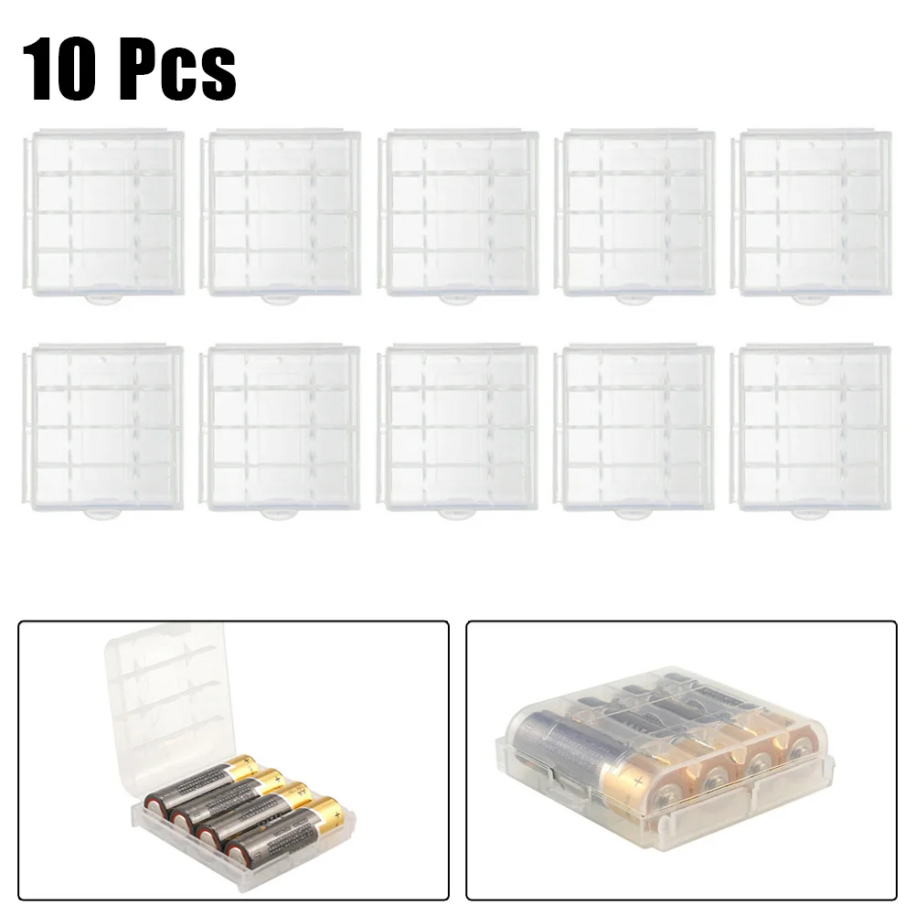 

10Pieces Battery Plastic Case Storage Box For AA AAA Batteries Conservation 67×60×18mm For 4 × AA / 5 × AAA Batteries