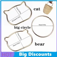 3 styles metal diy three colour handbags bags purse cute portable cat ear bear ear big circle bag accessories handle