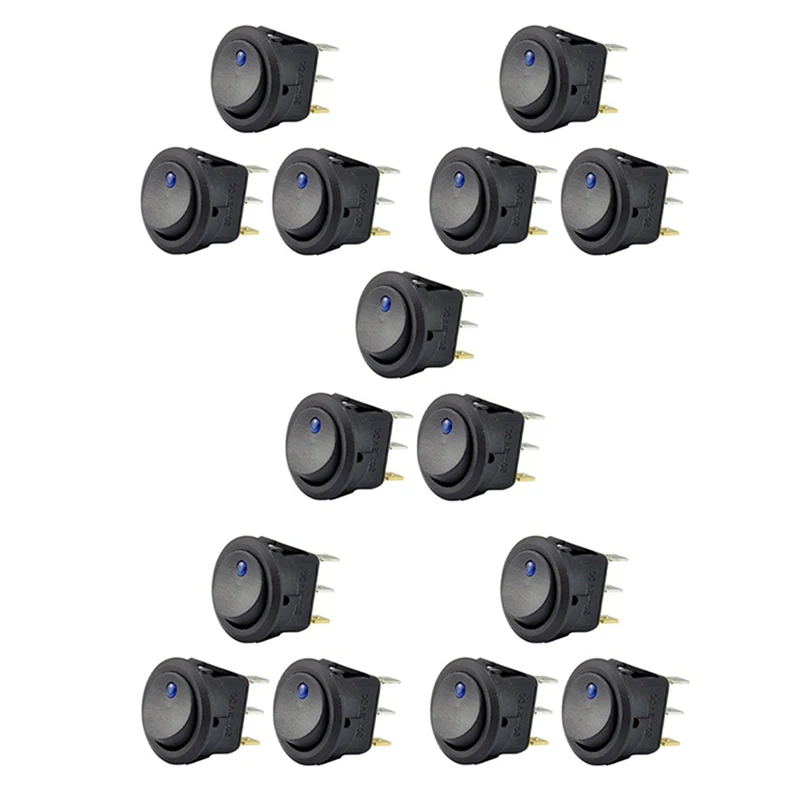 

15 шт., 12 В, 20 А, тумблер с тумблера, цвет синий, фотосессия, On-Off Control для лодок, автомобилей, гоночных автомобилей, внедорожников
