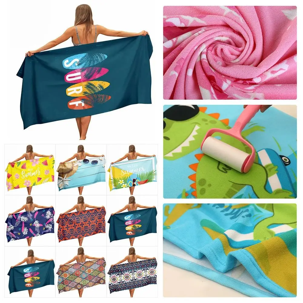 

Beach Towel Bath Towel Microfiber Printed Quick Drying Towel Bath Towel Shawl Rectangular Beach Mat