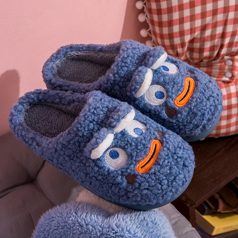 Cute Cartoon Indoor Warm Plush Slippers Plus Size Women's Shoes Cotton Women Slipper Men Slipper  Slippers