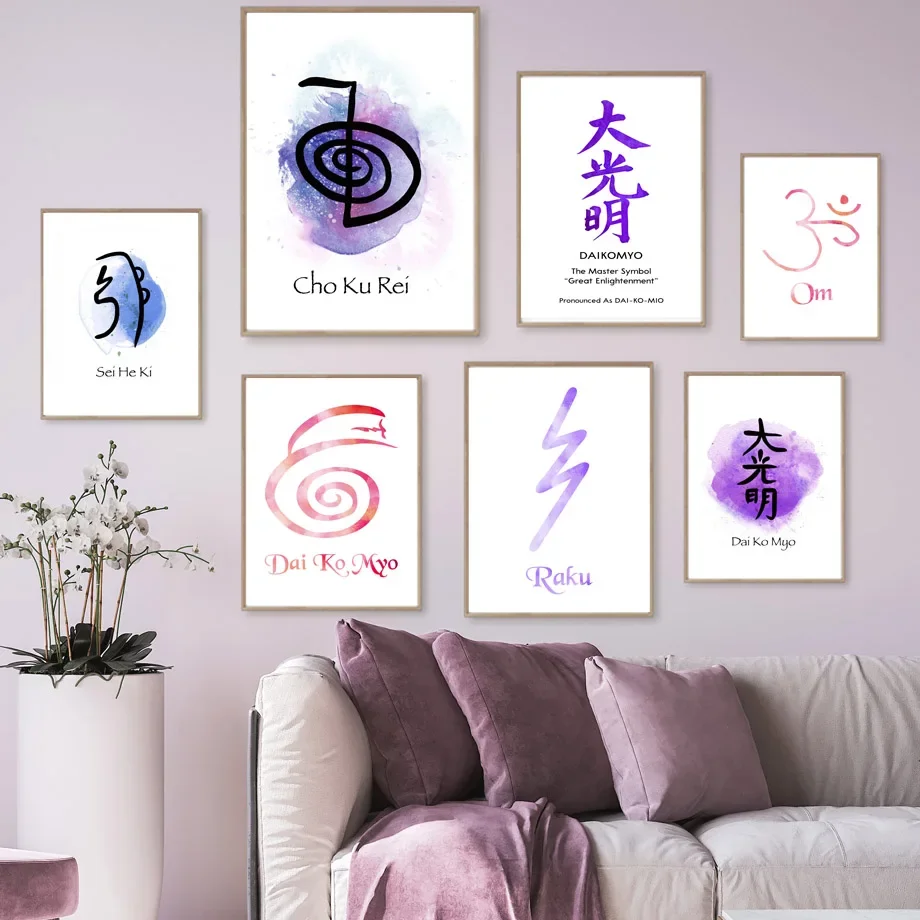 Плакат на стену в скандинавском стиле рисование холсте с изображением символа