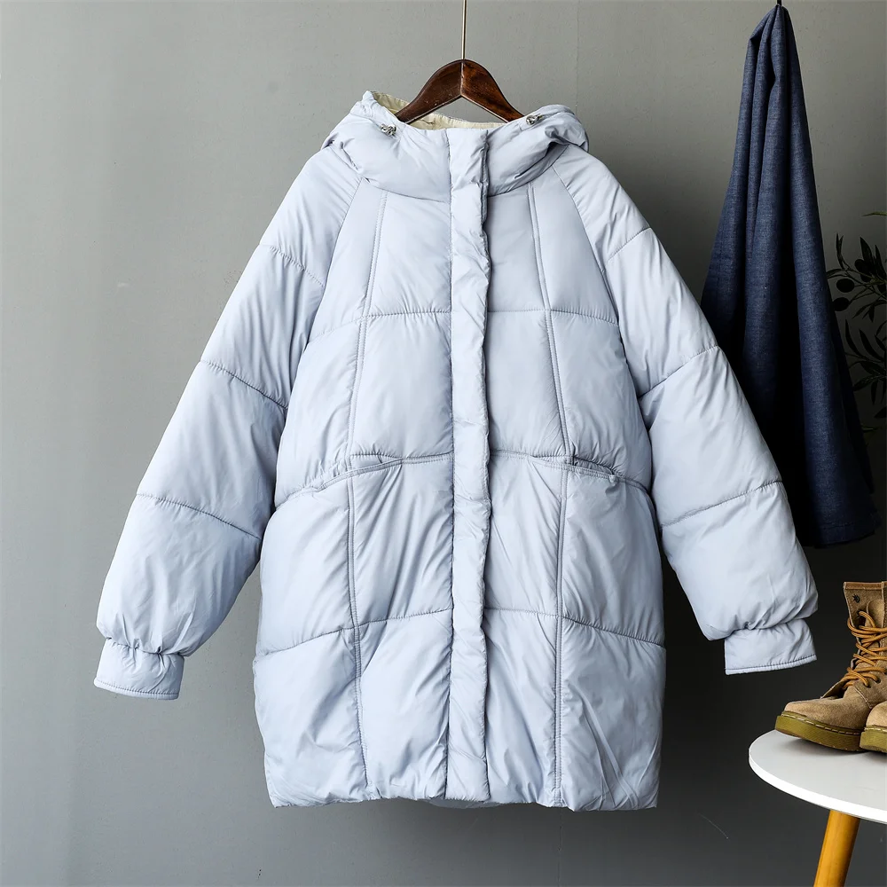 Women's Fall Winter Jacket 2022 Fashion Ladies Coat with Hood Long Oversized Jacket Loose Warm Outerwear Puffer Parkas