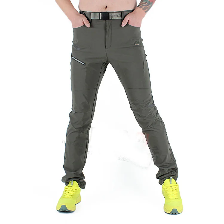 

Men`s elastic slim thin breathable waterproof UV-proof quick dry hiking pants mens patchwork cycling trekking riding pants