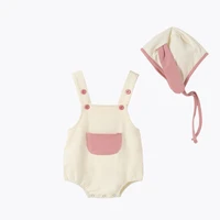 newborn infant baby girls boys romper spring autumn cute suspender pocket unisex jumpsuit casual outfits clothing sets