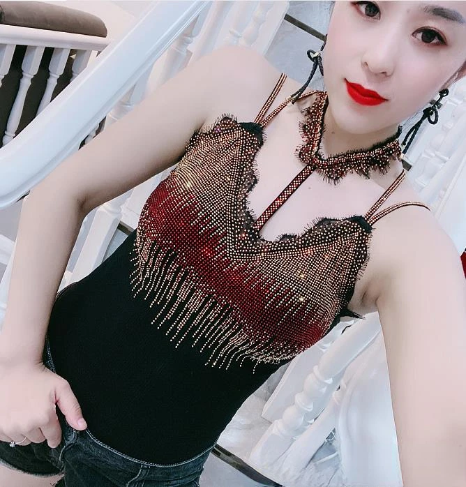 

bling rhinestones women's padded camisole sexy shiny gemstones camis femme lady dance club camis women's gemstomes camis tansks
