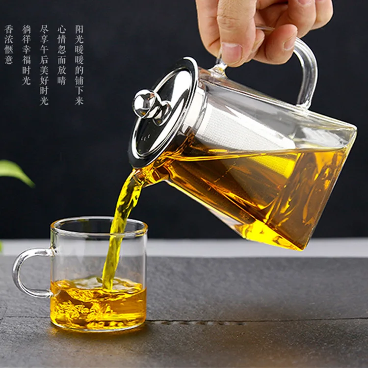 Heat Resistant Glass Teapot with Stainless Steel Tea Infuser Filter Flower Kettle Kung Fu Set Puer Oolong Hotsale | Дом и сад