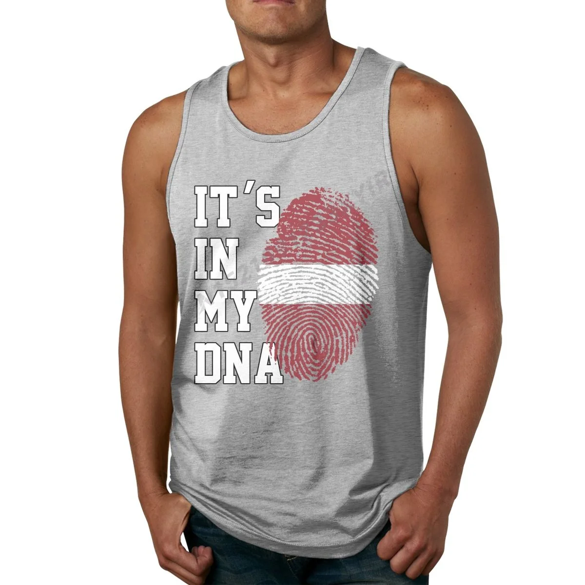 

Летняя мужская майка с надписью «It IN MY DNA»