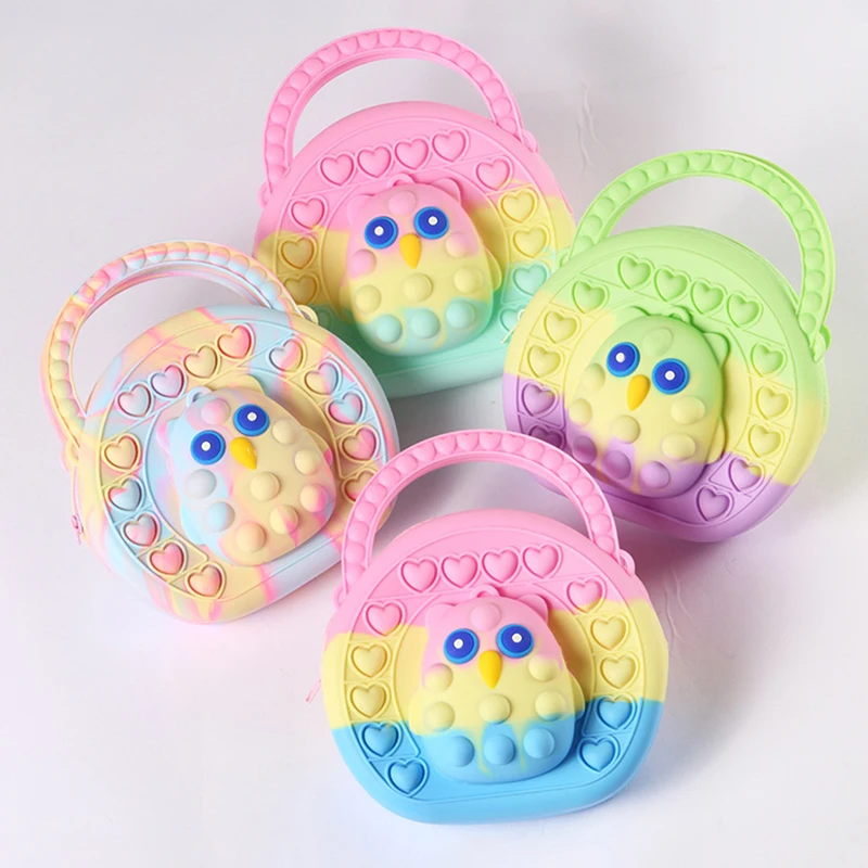

Fidget Toys Press Bag Cartoon Bag Rodent Control Pioneer Shoulder Bag Coin Purse Puzzle Diagonal Bag Silicone Bag For Girl