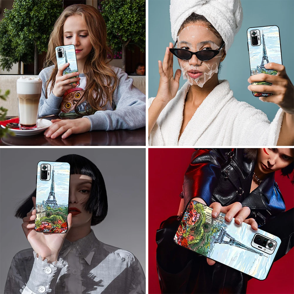 Французский чехол с Эйфелевой башней для Xiaomi Redmi Note 10 Pro Max 10T 11 4G 10S 9 Prime 9T 8 T 7 9A 9C 8A Poco