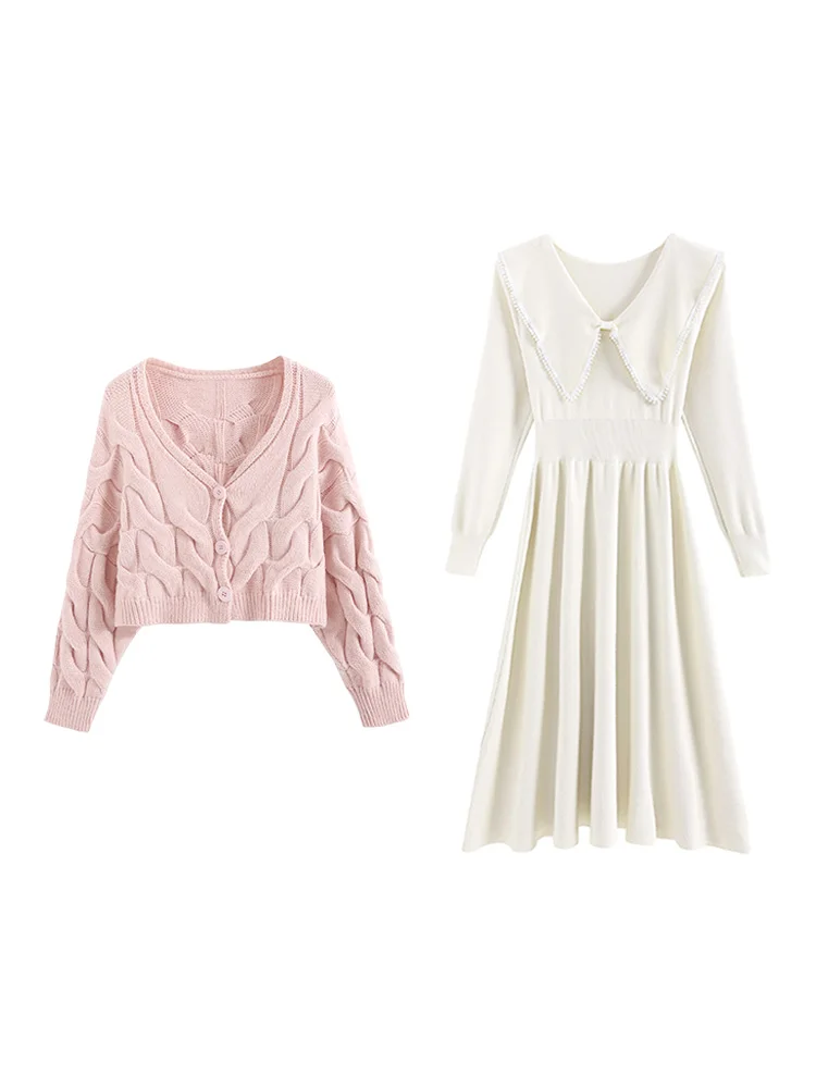 2024 New Autumn Small Milk Series Wear A Complete Set Dress Children's Early French sle Temperament Long dress