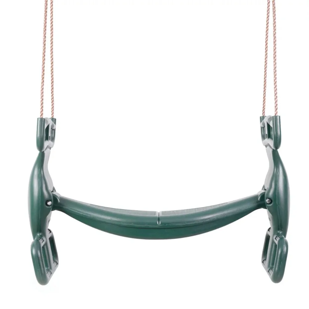 

Plastic Double Glider Amusement Park 2-person Swing Green Adjustable Rope