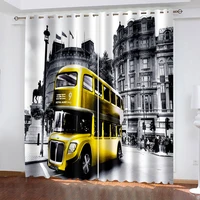 famous uk window curtains for bedroom living room the big ben symbols window drapes for kids boys girls london window cortinas