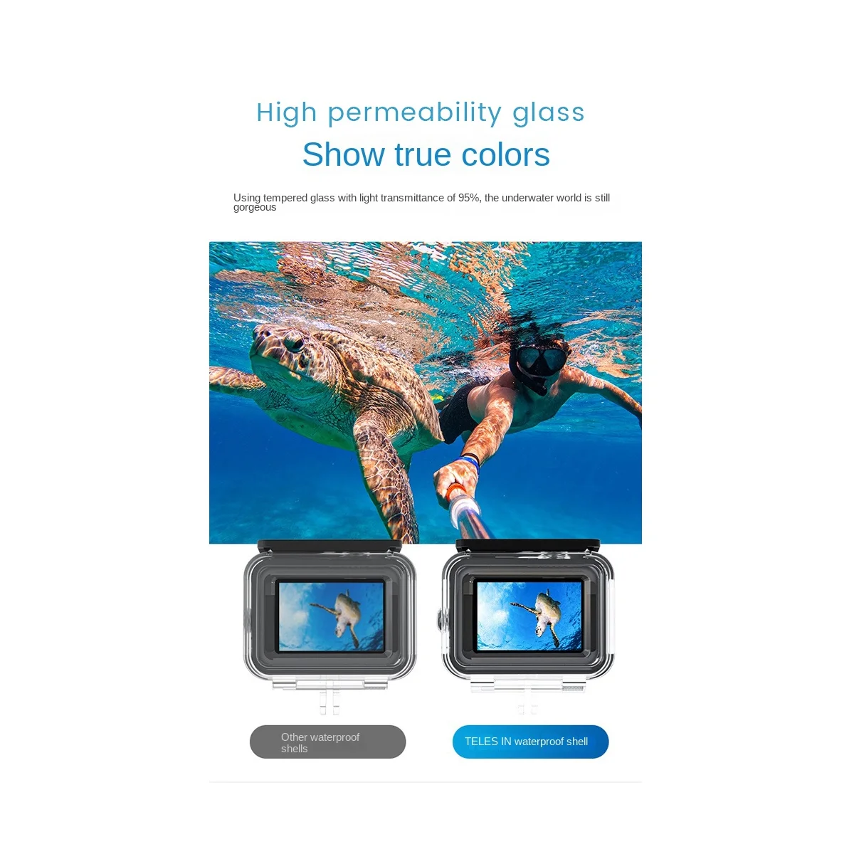 

TELESIN Waterproof Case 45M Full Scene Anti-Fog Underwater Lens Diving Housing Cover with Filter for GoPro Hero 9 10 11