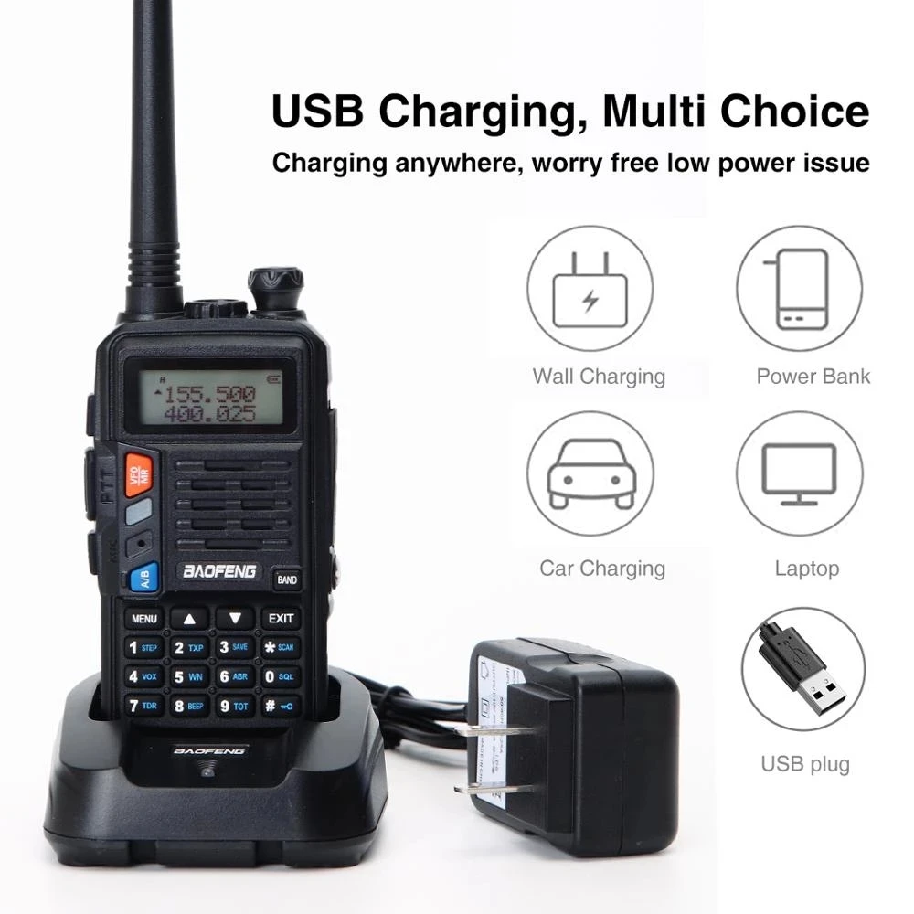 BaoFeng UV-S9 Plus Portable Powerful Handheld Transceiver Walkie Talkie with Antenna Dual Band Long Range Ham Radio Comunicador